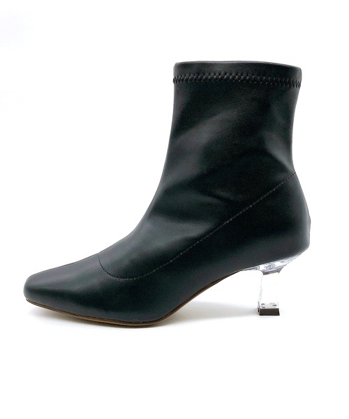 Noubel Voug Relax（ヌーベルヴォーグリラックス）の「クリアヒールストレッチショートブーツ（ブーツ・レディース・ブラック/ブラウン/アイボリー・LL/S/M/L）」の9枚目の写真