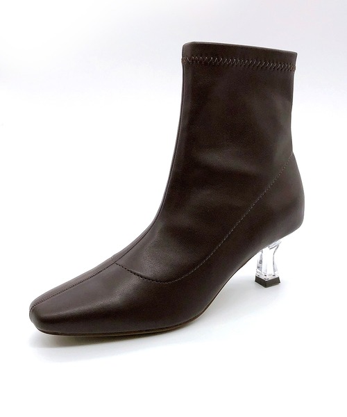 Noubel Voug Relax（ヌーベルヴォーグリラックス）の「クリアヒールストレッチショートブーツ（ブーツ・レディース・ブラック/ブラウン/アイボリー・LL/S/M/L）」の12枚目の写真