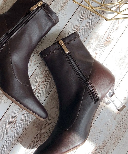 Noubel Voug Relax（ヌーベルヴォーグリラックス）の「クリアヒールストレッチショートブーツ（ブーツ・レディース・ブラック/ブラウン/アイボリー・LL/S/M/L）」の17枚目の写真