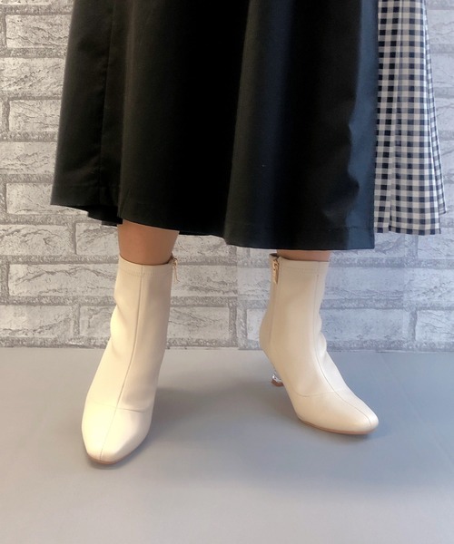 Noubel Voug Relax（ヌーベルヴォーグリラックス）の「クリアヒールストレッチショートブーツ（ブーツ・レディース・ブラック/ブラウン/アイボリー・LL/S/M/L）」の20枚目の写真