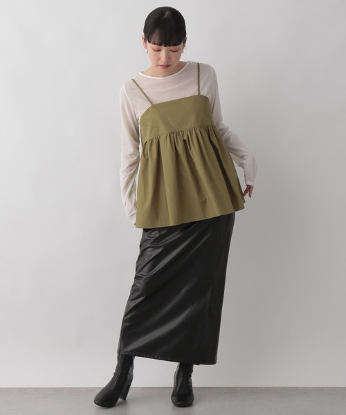 エルメス　レザースカート LOWRYS FARM（ローリーズファーム）の「フェイクレザーベントタイト