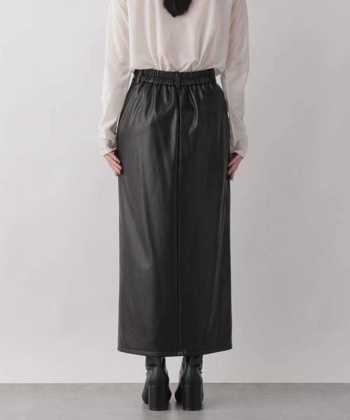 LOWRYS FARM（ローリーズファーム）の「フェイクレザーベントタイトスカート　157734（スカート・レディース・ブラック・LARGE/MEDIUM）」の8枚目の写真