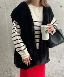 y/m by misato | フェイクファードロップショルダージレ(ベスト)