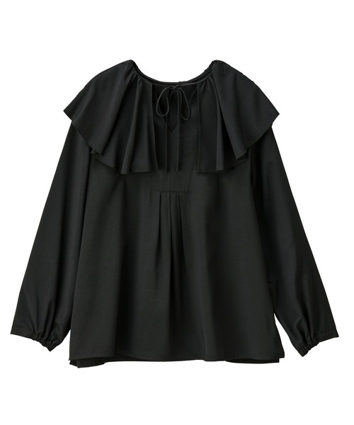 GeeRA(ジーラ)の「フリルカラーブラウス(シャツ/ブラウス・レディース・ブラック/サンドグレー/オフホワイト・LARGE/MEDIUM/X-LARGE)」の8枚目の写真