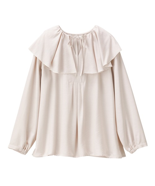 GeeRA(ジーラ)の「フリルカラーブラウス(シャツ/ブラウス・レディース・ブラック/サンドグレー/オフホワイト・LARGE/MEDIUM/X-LARGE)」の9枚目の写真