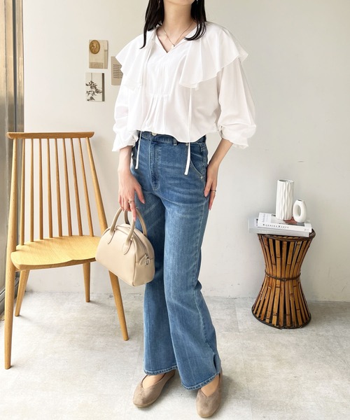 GeeRA(ジーラ)の「フリルカラーブラウス(シャツ/ブラウス・レディース・ブラック/サンドグレー/オフホワイト・LARGE/MEDIUM/X-LARGE)」の21枚目の写真