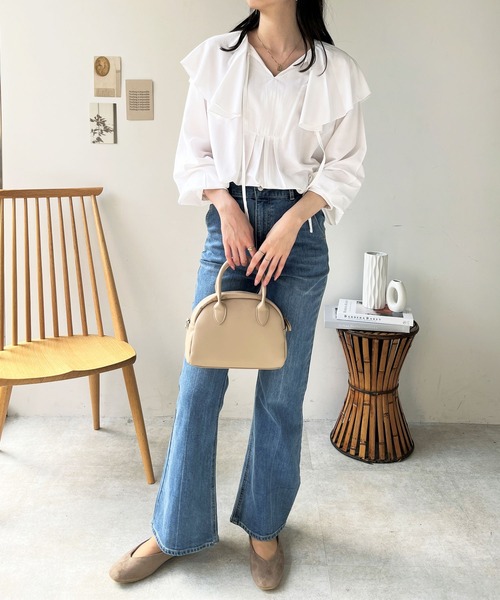 GeeRA(ジーラ)の「フリルカラーブラウス(シャツ/ブラウス・レディース・ブラック/サンドグレー/オフホワイト・LARGE/MEDIUM/X-LARGE)」の22枚目の写真