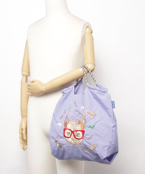 Ball&Chain（ボールアンドチェーン）の「[BALL&CHAIN/ボールアンドチェーン] DJ CAT 刺繍デザインナイロントートバッグ（トートバッグ・レディース・ラベンダー・M）」の3枚目の写真