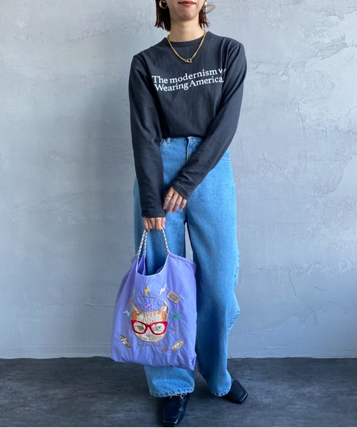 Ball&Chain（ボールアンドチェーン）の「[BALL&CHAIN/ボールアンドチェーン] DJ CAT 刺繍デザインナイロントートバッグ（トートバッグ・レディース・ラベンダー・M）」の8枚目の写真