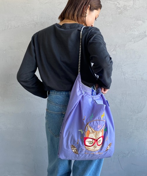 Ball&Chain（ボールアンドチェーン）の「[BALL&CHAIN/ボールアンドチェーン] DJ CAT 刺繍デザインナイロントートバッグ（トートバッグ・レディース・ラベンダー・M）」の10枚目の写真