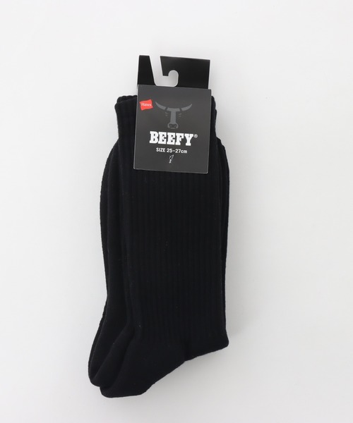 HANES（ヘインズ）の「【Hanes/ヘインズ】メンズ ビーフィー【2足組】フルレングスソックス【ハーフパイル】（ソックス/靴下・メンズ・ホワイト/ブラック・SMALL/MEDIUM）」の12枚目の写真