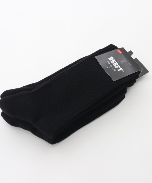 HANES（ヘインズ）の「【Hanes/ヘインズ】メンズ ビーフィー【2足組】フルレングスソックス【ハーフパイル】（ソックス/靴下・メンズ・ホワイト/ブラック・SMALL/MEDIUM）」の7枚目の写真