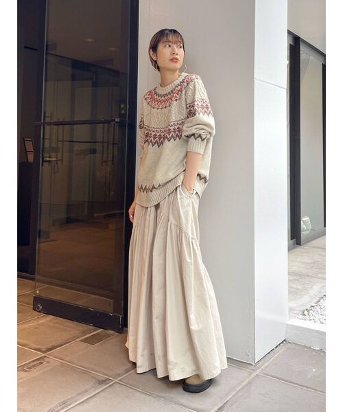 Ungrid(アングリッド)の「ノルディック柄ルーズニット(ニット/セーター・レディース・ネイビー/アイボリー・FREE)」の12枚目の写真