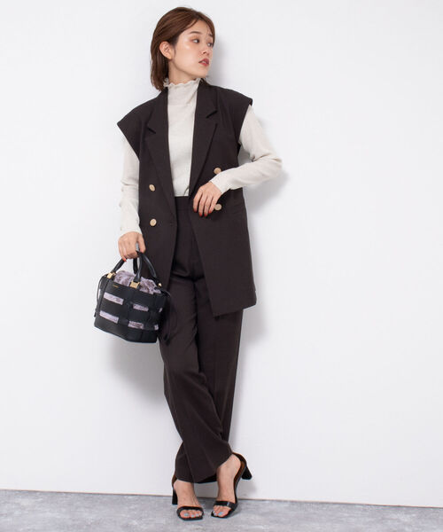 NOLLEY’S(ノーリーズ)の「ウールライクセミワイドパンツ(その他パンツ・レディース・ベージュ/ネイビー/ブラウン系その他・38/36/34)」の4枚目の写真