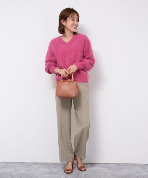 NOLLEY’S(ノーリーズ)の「ウールライクセミワイドパンツ(その他パンツ・レディース・ベージュ/ネイビー/ブラウン系その他・38/36/34)」の13枚目の写真