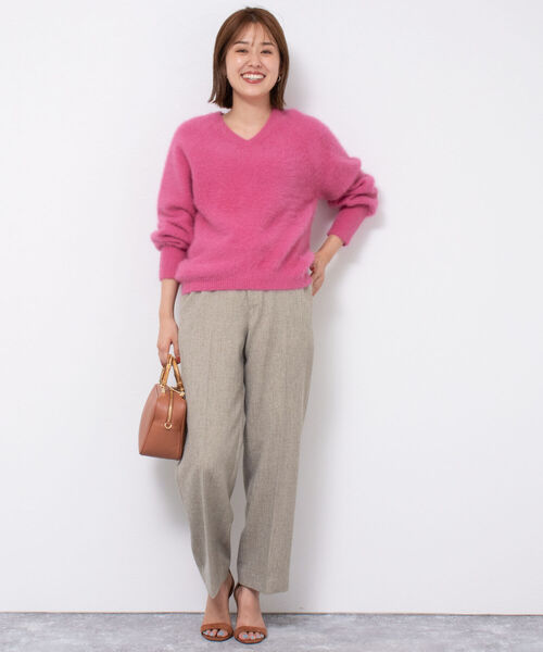 NOLLEY’S(ノーリーズ)の「ウールライクセミワイドパンツ(その他パンツ・レディース・ベージュ/ネイビー/ブラウン系その他・38/36/34)」の5枚目の写真