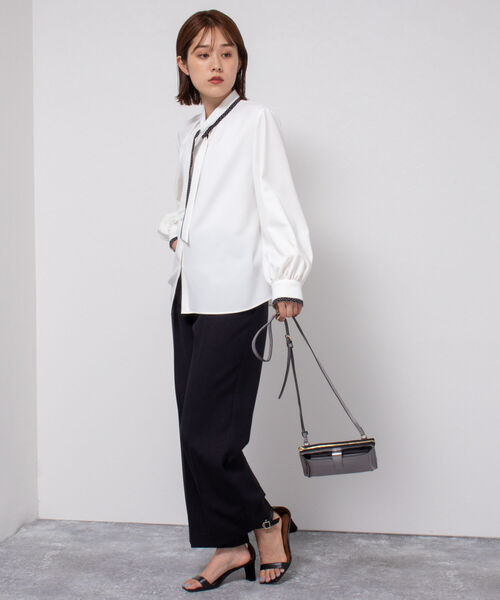 NOLLEY’S(ノーリーズ)の「ウールライクセミワイドパンツ(その他パンツ・レディース・ベージュ/ネイビー/ブラウン系その他・38/36/34)」の11枚目の写真