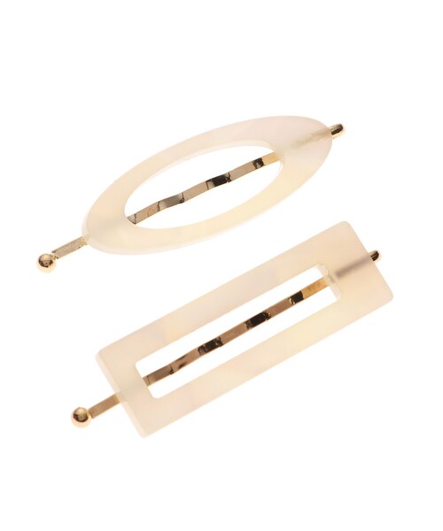 PINK-latte（ピンクラテ）の「◆マーブルカラーヘアピンセット（その他ヘアアクセサリー・キッズ・ライトパープル/キャメル/アイボリー系・00）」の4枚目の写真