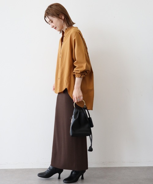 AMERICAN HOLIC(アメリカンホリック)の「オックスバックギャザードルマンシャツ(シャツ/ブラウス・レディース・ネイビー/キャメル/ライトベージュ・M/L)」の5枚目の写真