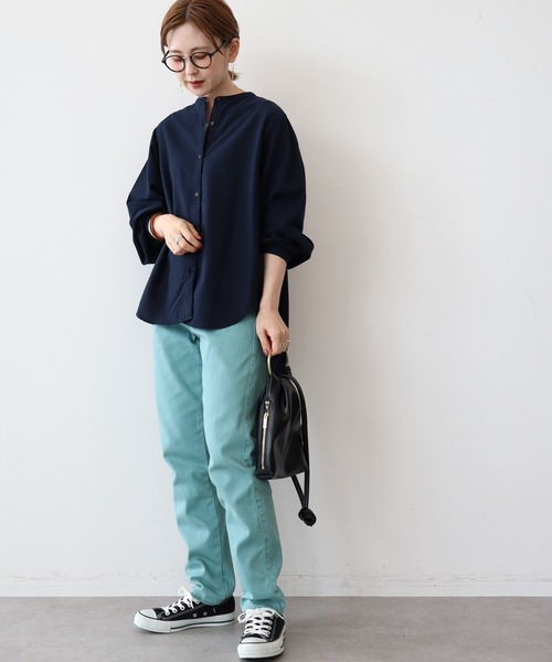 AMERICAN HOLIC(アメリカンホリック)の「オックスバックギャザードルマンシャツ(シャツ/ブラウス・レディース・ネイビー/キャメル/ライトベージュ・M/L)」の12枚目の写真