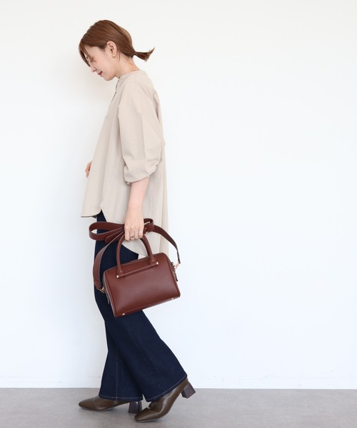 AMERICAN HOLIC(アメリカンホリック)の「オックスバックギャザードルマンシャツ(シャツ/ブラウス・レディース・ネイビー/キャメル/ライトベージュ・M/L)」の8枚目の写真