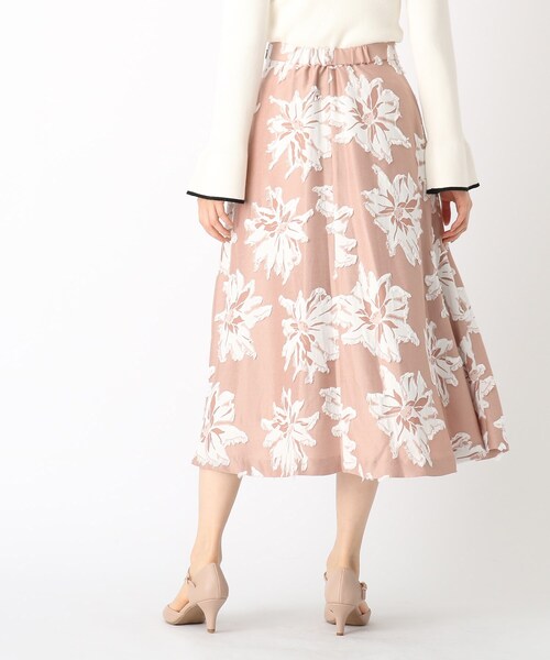 index(インデックス)の「◆フラワージャカード フレアスカート(スカート・レディース・ピンクベージュ/ブラック系/ブルー系・36/38/40)」の12枚目の写真