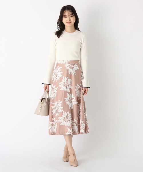 index(インデックス)の「◆フラワージャカード フレアスカート(スカート・レディース・ピンクベージュ/ブラック系/ブルー系・36/38/40)」の13枚目の写真