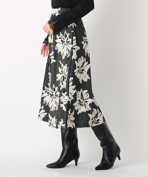 index(インデックス)の「◆フラワージャカード フレアスカート(スカート・レディース・ピンクベージュ/ブラック系/ブルー系・36/38/40)」の20枚目の写真
