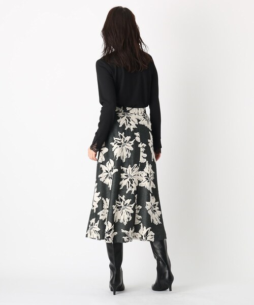 index(インデックス)の「◆フラワージャカード フレアスカート(スカート・レディース・ピンクベージュ/ブラック系/ブルー系・36/38/40)」の21枚目の写真