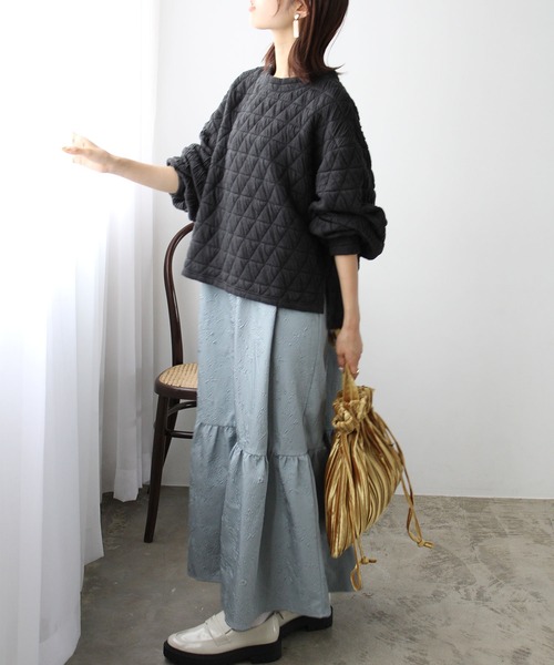 GeeRA（ジーラ）の「キルティングカットソープルオーバー（Tシャツ/カットソー・レディース・アイボリー/マスタード/ブラック・MEDIUM/LARGE）」の14枚目の写真