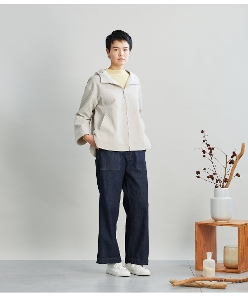 SIPULI（シプリ）の「【手洗い可能】Matelasse フーデッドブルゾン（ブルゾン・レディース・カーキ/グレイッシュベージュ・2）」の8枚目の写真