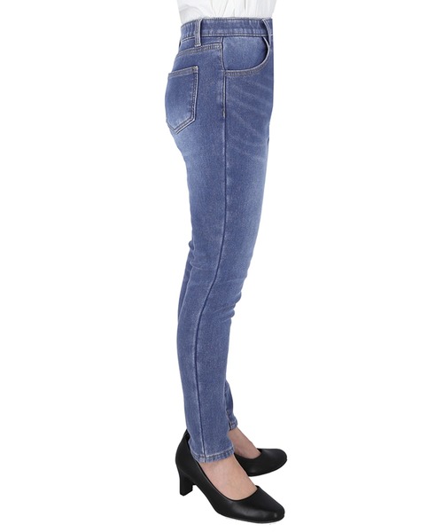coca(coca)(コカ)の「裏起毛デニムスキニーパンツ(デニムパンツ・レディース・ライトブルー・S/M/L)」の7枚目の写真