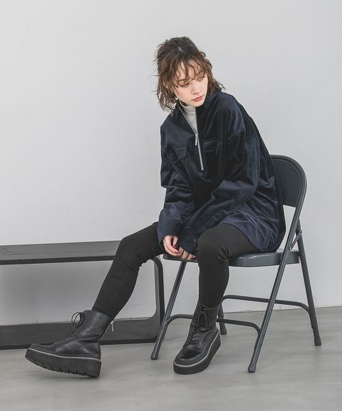  Jeans ハーフジップ コーデュロイ adidas（アディダス）の「コーデュロイ タータン ハーフジップ