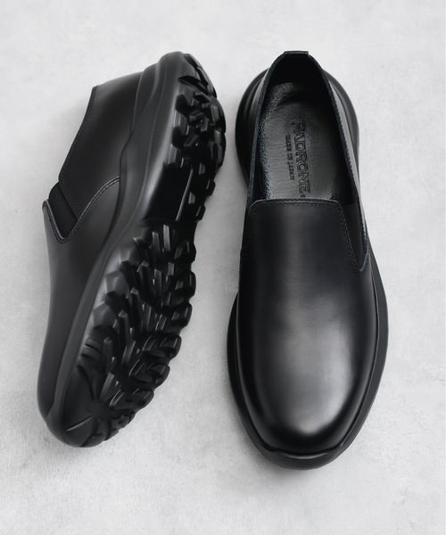 And A（アンドエー）の「PADRONE パドローネ / HB SIDE GORE SHOES サイドゴアシューズ レザースリッポン  / PU5311-2002（スリッポン・メンズ・アッシュブラウン/ブラック・41/42/40）」の2枚目の写真