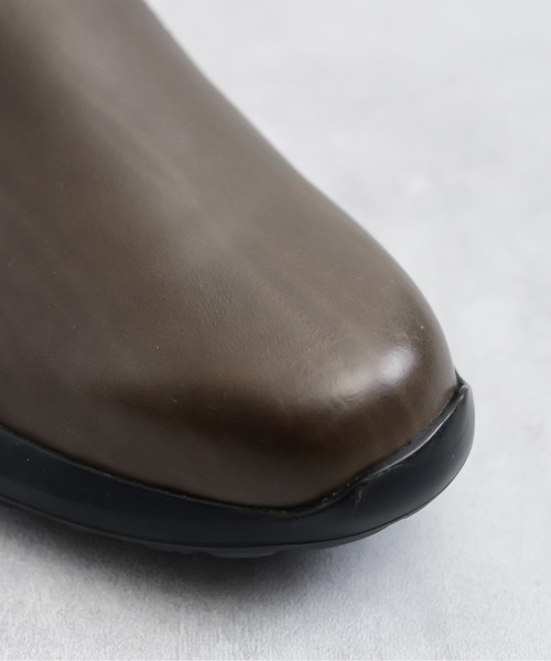 And A（アンドエー）の「PADRONE パドローネ / HB SIDE GORE SHOES サイドゴアシューズ レザースリッポン  / PU5311-2002（スリッポン・メンズ・アッシュブラウン/ブラック・41/42/40）」の11枚目の写真