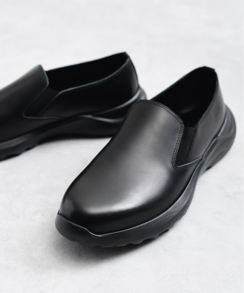 And A（アンドエー）の「PADRONE パドローネ / HB SIDE GORE SHOES サイドゴアシューズ レザースリッポン  / PU5311-2002（スリッポン・メンズ・アッシュブラウン/ブラック・41/42/40）」の22枚目の写真