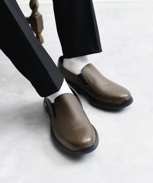 And A（アンドエー）の「PADRONE パドローネ / HB SIDE GORE SHOES サイドゴアシューズ レザースリッポン  / PU5311-2002（スリッポン・メンズ・アッシュブラウン/ブラック・41/42/40）」の17枚目の写真