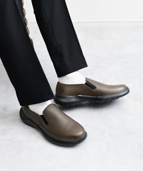 And A（アンドエー）の「PADRONE パドローネ / HB SIDE GORE SHOES サイドゴアシューズ レザースリッポン  / PU5311-2002（スリッポン・メンズ・アッシュブラウン/ブラック・41/42/40）」の18枚目の写真