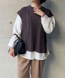 Chez toi | ニットベスト×シャツセット(ニット/セーター)