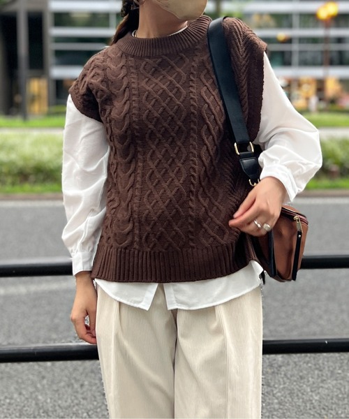 Chez toi（シェトワ）の「ニットベスト×シャツセット（ニット/セーター