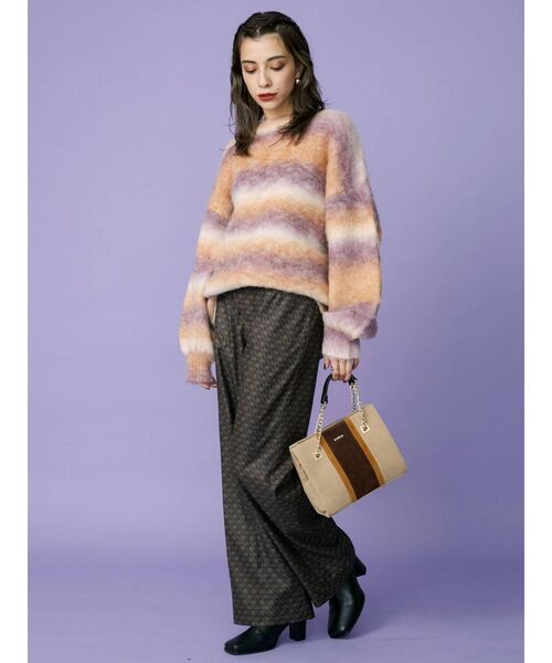 EVRIS（エヴリス）の「グラデーションニットトップス（ニット/セーター・レディース・グリーン/ブラウン/パープル・FREE）」の9枚目の写真