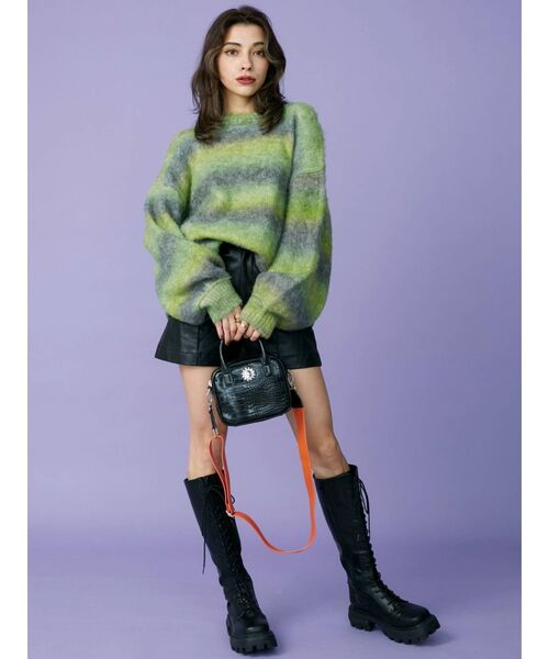 EVRIS（エヴリス）の「グラデーションニットトップス（ニット/セーター・レディース・グリーン/ブラウン/パープル・FREE）」の14枚目の写真