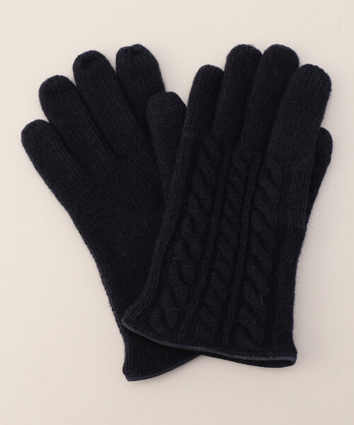 COMME CA MEN（コムサメン）の「ケーブル編ニットグローブ（手袋・メンズ・グレー/ネイビー/ブラック/ベージュ・FREE）」の4枚目の写真