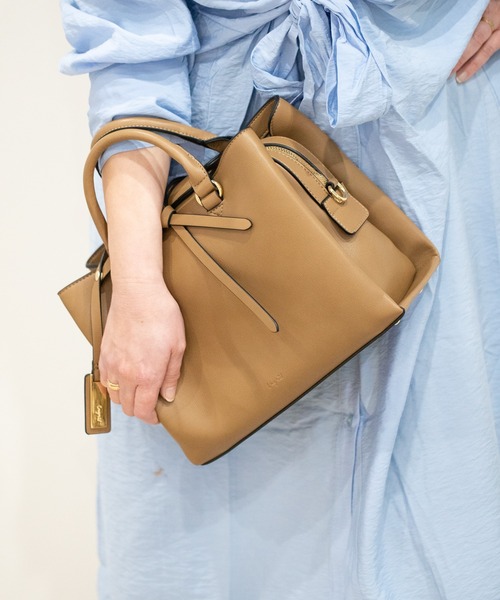 【Ungrid/アングリッド】両アオリポケット スクウェア ハンドバッグ（ボストンバッグ）｜Ungrid（アングリッド）