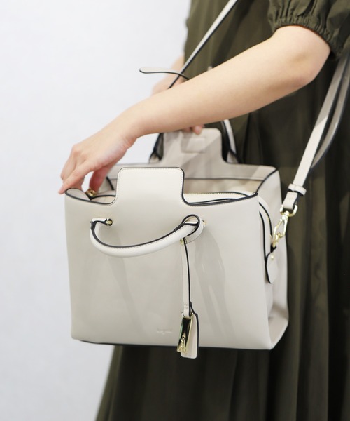 【Ungrid/アングリッド】両アオリポケット スクウェア ハンドバッグ（ボストンバッグ）｜Ungrid（アングリッド）