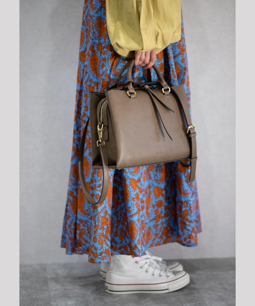 【Ungrid/アングリッド】両アオリポケット スクウェア ハンドバッグ（ボストンバッグ）｜Ungrid（アングリッド）