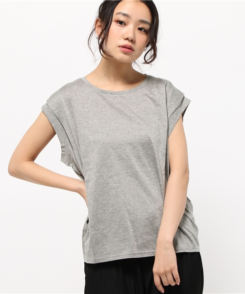 DISCOAT（ディスコート）の「【Discoat】肩タックシルケットプルオーバー（Tシャツ/カットソー・レディース・ホワイト/グレー/ネイビー・ﾌﾘ-）」の12枚目の写真