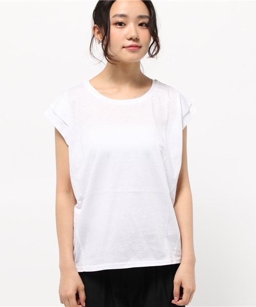 DISCOAT（ディスコート）の「【Discoat】肩タックシルケットプルオーバー（Tシャツ/カットソー・レディース・ホワイト/グレー/ネイビー・ﾌﾘ-）」の6枚目の写真