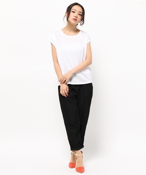 DISCOAT（ディスコート）の「【Discoat】肩タックシルケットプルオーバー（Tシャツ/カットソー・レディース・ホワイト/グレー/ネイビー・ﾌﾘ-）」の9枚目の写真