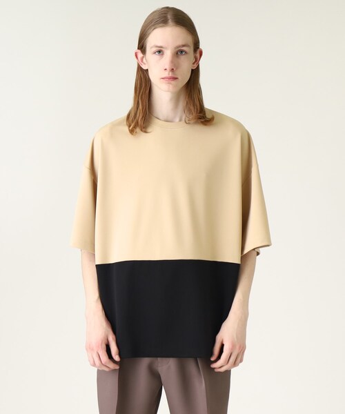 tk.TAKEO KIKUCHI（ティーケータケオキクチ）の「◆スクエアビッグポンチTシャツ（Tシャツ/カットソー・メンズ・ベージュ系4/ダークグリーン系4/ホワイト系5/ブラック系4・01/02/03）」の6枚目の写真